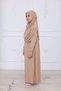 Practical Children's Prayer Dress with Headscarf, One-Piece Children's Prayer Outfit (Ages 8-12) Mink - 5
