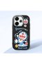 Camera Protected Black Soft Silicone Phone Doraemon Patterned Compatible with Redmi 13