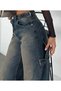 S*E*L*E*C*T*İ*O*N S*E*R**İe*S Women's High Waist Baggy Jeans with Buckle and Epaulet Detail at the Waist (100% Cotton) - 4