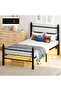 LED Bed Frame with Charging Station, Headboard & Slats, No Box Spring Needed, Easy Assembly. - 2