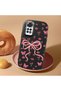 Black Soft Silicone Phone Bow with Camera Protection Compatible with Redmi Note 11S Patterned - 2