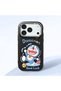 Black Soft Silicone Phone Doraemon Patterned with Camera Protection Compatible with iPhone 17 Pro