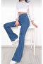 New Season Medium Blue Is Flared King Recovery High Waist Women's Denim Pants - 3