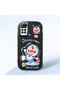 Camera Protected Black Soft Silicone Phone Doraemon Patterned Compatible with Redmi Note 11 Pro