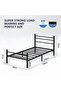 LED Bed Frame with Charging Station, Headboard & Slats, No Box Spring Needed, Easy Assembly.