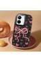 Black Soft Silicone Phone Bowknot with Camera Protection Compatible with Vivo Y36 Patterned - 2