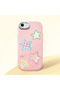Pink Soft Silicone Phone Colorful Stars with Camera Protection Compatible with iPhone 7