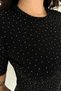 Women's Stone Detailed Short Sleeve T-Shirt Black - 2
