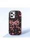 Black Soft Silicone Phone Bow with Camera Protection Compatible with Redmi Note 12 Pro Speed Patterned