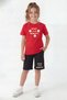 Round Neck T-Shirt and Capri Pants Set with Print Detail for Girls - 2