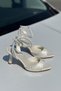 Bovl Cream Satin Eyelet Detail Stiletto Heel U Shoes - 4