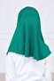 Practical Ready-To-Wear Children's Shawl, Comfortable Elastic Hijab Headscarf Green - 8