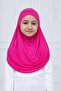 Practical Ready-To-Wear Children's Shawl, Comfortable Elastic Hijab Headscarf Fuchsia - 2