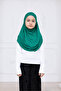 Practical Ready-To-Wear Children's Shawl, Comfortable Elastic Hijab Headscarf Green - 3