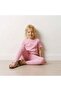 Girl's Pink Top and Bottom Set – Soft-Textured Comfortable Daily Combination