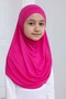 Practical Ready-To-Wear Children's Shawl, Comfortable Elastic Hijab Headscarf Fuchsia - 6