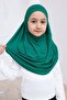 Practical Ready-To-Wear Children's Shawl, Comfortable Elastic Hijab Headscarf Green - 7