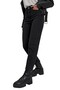 Setro Black Stretch Fabric Women's High Waist Denim Mom Jeans S Boyfriend Jeans - 2