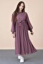 Young Girl Long Length Pleated Chiffon Dress - 4