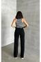 New Season High Waist E Stretchy Recovery B Wide-Leg Black Women's Palazzo Jeans - 3