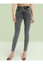 Diyaly Women's High Waist Smoked Denim Narrow Leg Pants Stretch Fabric Skinny Jeans S - 2