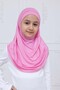 Practical Ready-To-Wear Children's Shawl, Comfortable Elastic Hijab Headscarf Pink