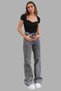 Mika Women's Smoked High Waist Wide Leg Denim Jeans - 3