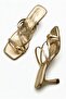 Women's Special Design Thin Cross-Strapped Metallic Gold Evening Dress Slippers with Stiletto Heel Accessories - 8