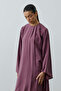 Pleated Tencel Dress Burgundy - 5