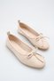 Beige Suede Women's Ballet Flats Bowknot Round Toe Comfortable Non-Slip Sole Pack Shoes Nima - 7