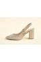 4021 Block Heel Stoned Comfortable Women's Shoes - 2