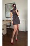 Bitter Brown Polka Dot Patterned Dress with Shorts - 5084