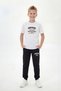 Round Neck T-Shirt and Long Sweatpants with Print Detail for Boys - Top and Bottom Set - 2