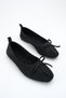Black Suede Women's Ballet Flats Bowknot Round Toe Comfortable Non-Slip Sole Pack Shoes Nima - 8
