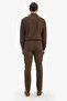 D2671Axbn534 Brown 100% Cotton Slim Fit Elastic Waist Linen Look Pocketed Flat Leg Jogger Pants P - 5