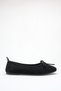 Black Suede Women's Ballet Flats Bowknot Round Toe Comfortable Non-Slip Sole Pack Shoes Nima - 7