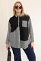 قميص مخطط بأزرار مقاس كبير - 2