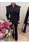 Mi̇ss Neşem Women's Two-Button High Collar Om Off-Shoulder It Stylish Jacket - 4