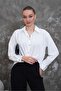 Women's Front Tie Look Chain Accessory Detail Jessica Fabric Shirt - 6