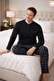 Men's 100% Natural Cotton Long Sleeve High Quality Pajama Set - 3