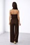 Women's Mercerized Knitwear Patterned Halter Neck Summer Knitwear Set 0077 - 2