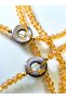 Eyeglass Chain – Amber Crystal with Beaded Leaf Effect Circles – Thinblack ®   Collection - 3