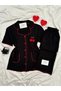 Women's Cherry Embroidered Wrinkled Pajama Set - 5