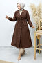 Buy Ruched Zip Detail Trench Coat Tsd260145 Brown - 5