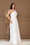 Glittery Tulle Pleated Detailed Long Evening Dress - White - 7