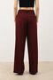 Burgundy Wide Leg Women's Trousers with Pencil Detail - 6