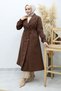 Buy Ruched Zip Detail Trench Coat Tsd260145 Brown