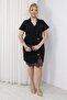 Plus-Size Skirts: Lace-Detailed Wrap-Neck Dress - 2
