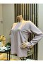 Women's Middle Age and Above Shimmer Pattern Mother Combed Cotton Blouse - 2