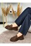 Dalia Women's Brown Suede Tasseled Mid-Sole Loafers